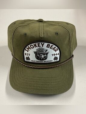 Smokey Bear Olive Green Patch Trucker Hat
